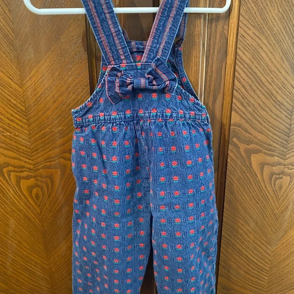Vintage Oshkosh B’Gosh Floral Overalls  - Size 18 Months Floral Rose line